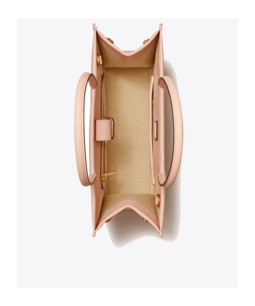 Tory Burch Small Ella Logo-appliqué Tote Bag In Nude