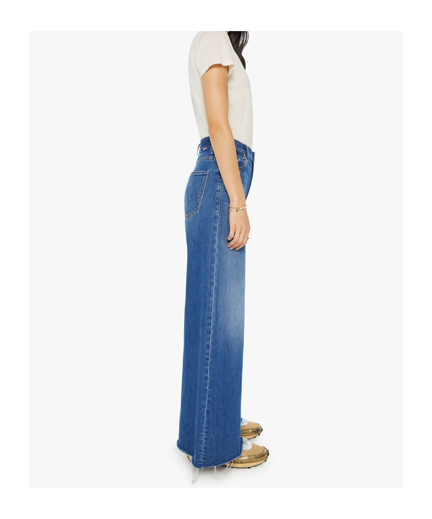 Mother Ultra-wide Leg Jeans In Blue