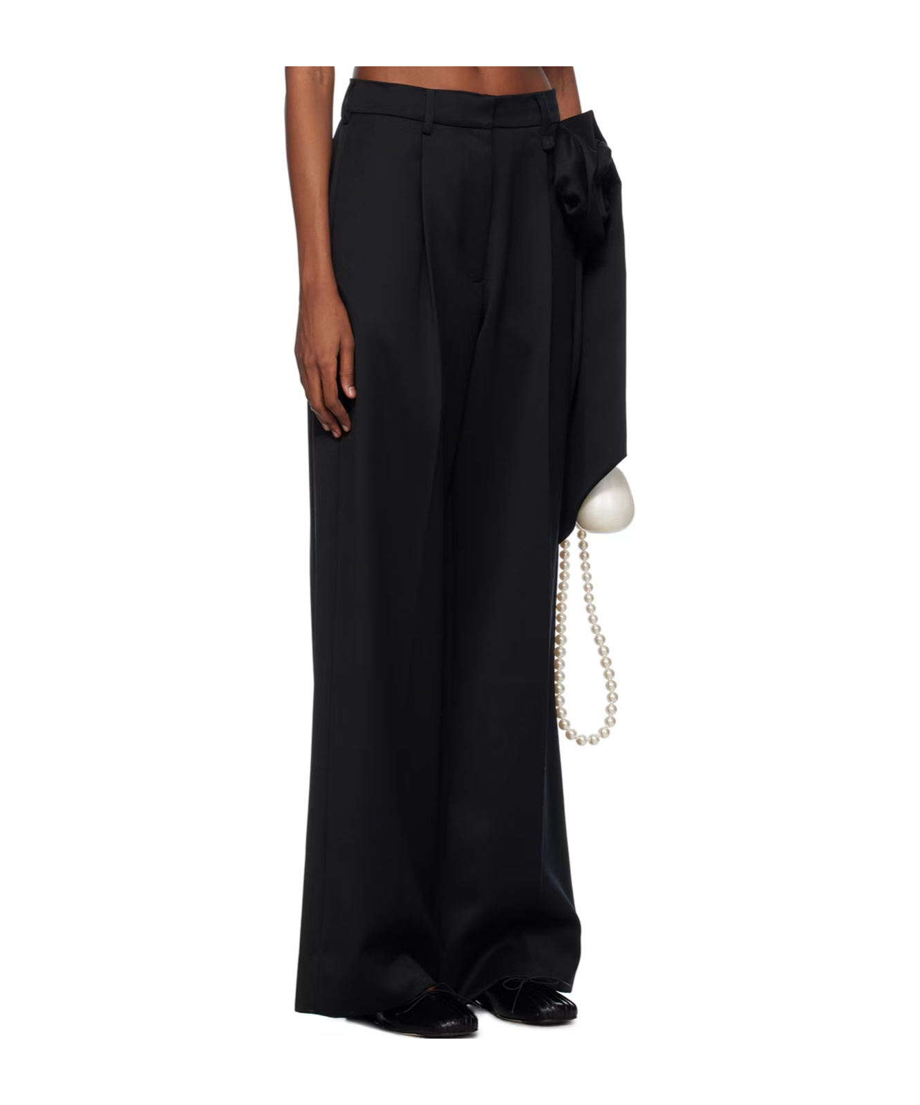 Simone Rocha High-waist Straight-leg Trousers In Black