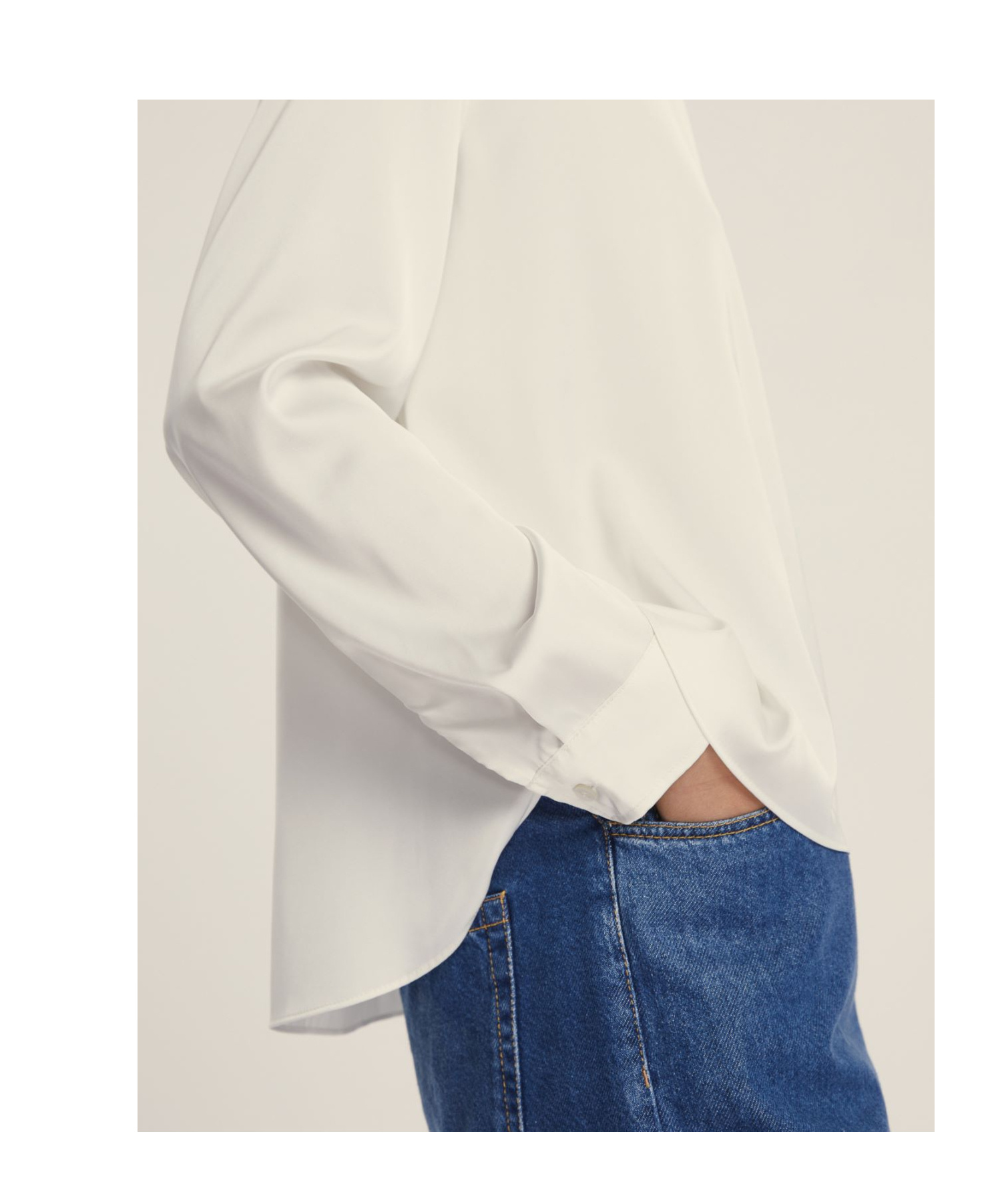 Marella Stretch Satin Blouse In White