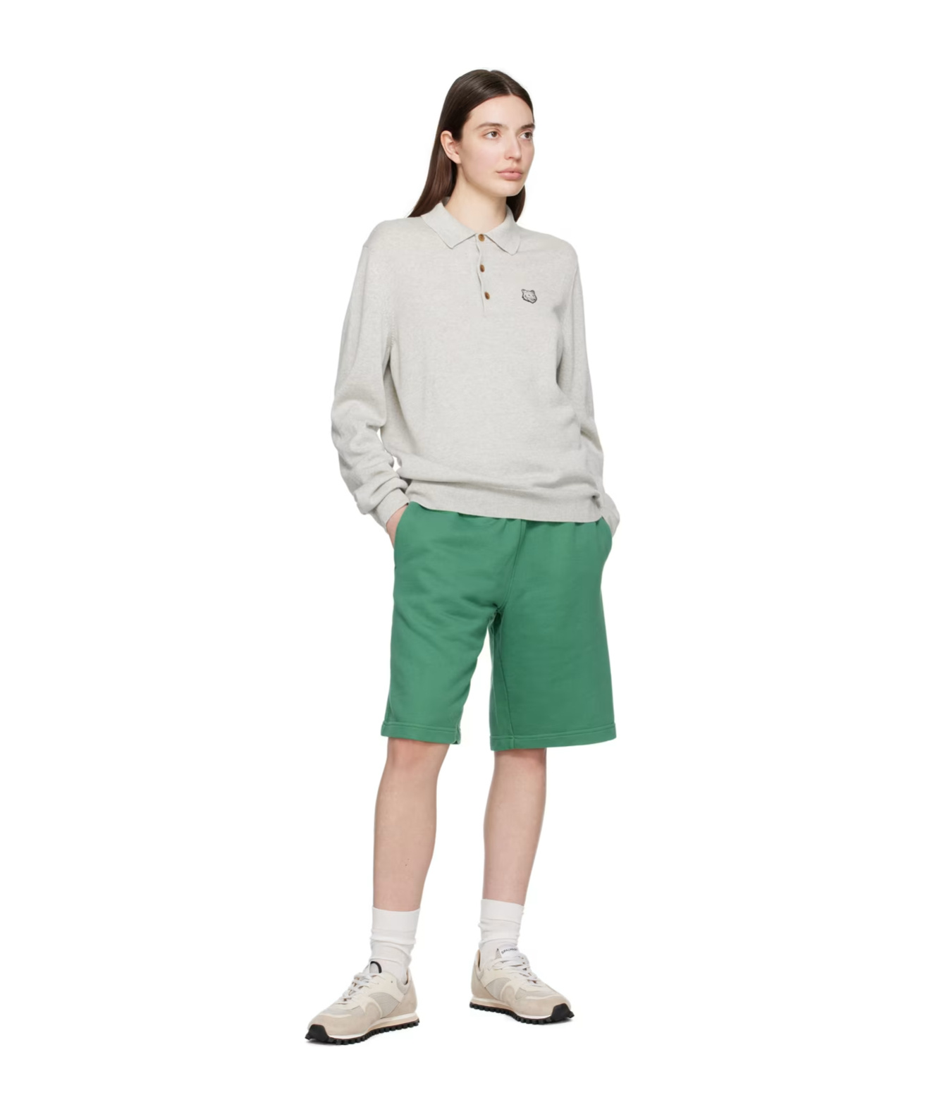 MAISON KITSUNÉ BOLD FOX HEAD POLO SHIRT 