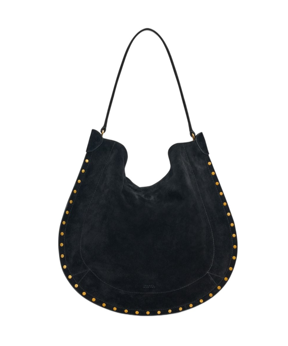 Isabel Marant Oskan Hobo Suede Shoulder Bag In Black