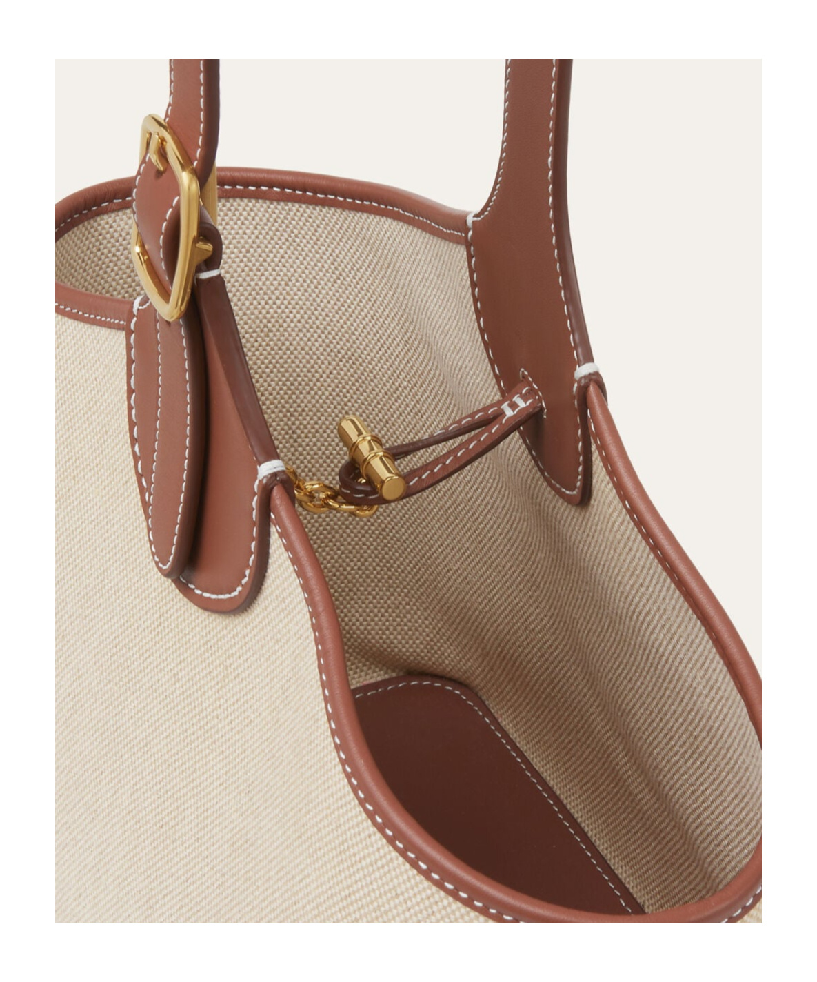 Loro Piana Bobbin Bucket Bag In Natural Color/caramel Color/sun Gold