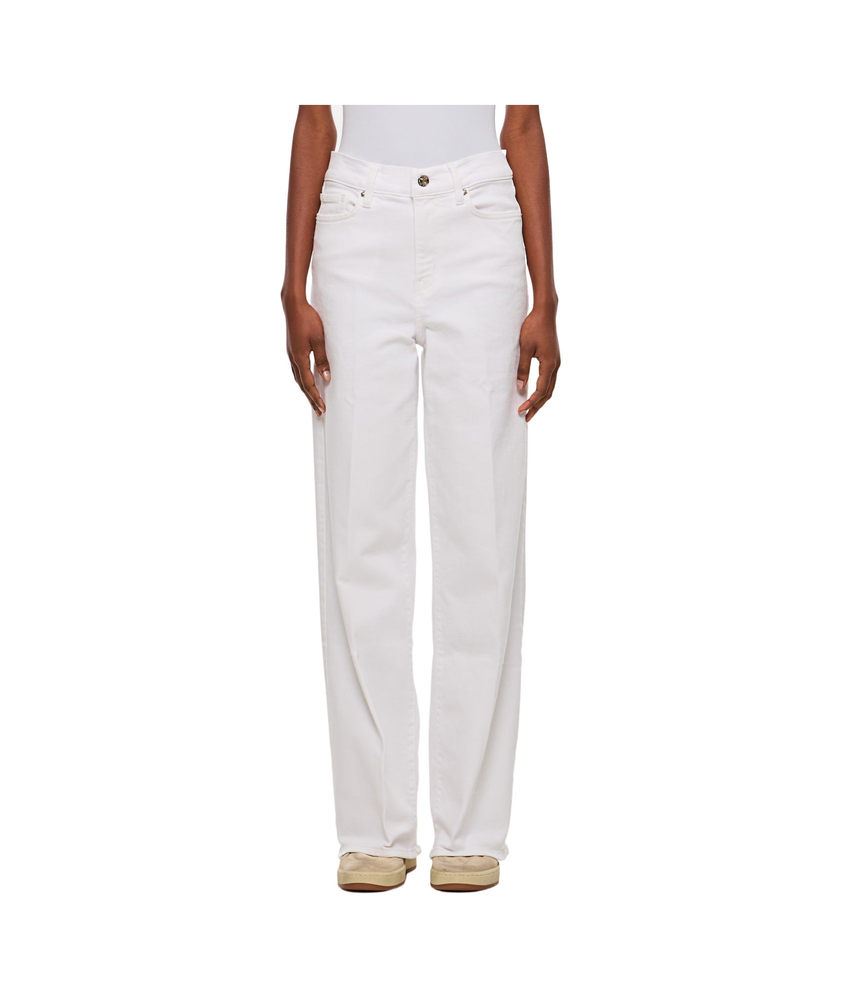 Frame Womens Au Natural Clean The Hang Straight-leg Denim Jeans In White
