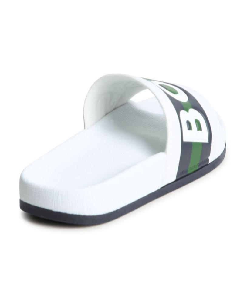 Hugo Boss Boys Logo Sliders In White