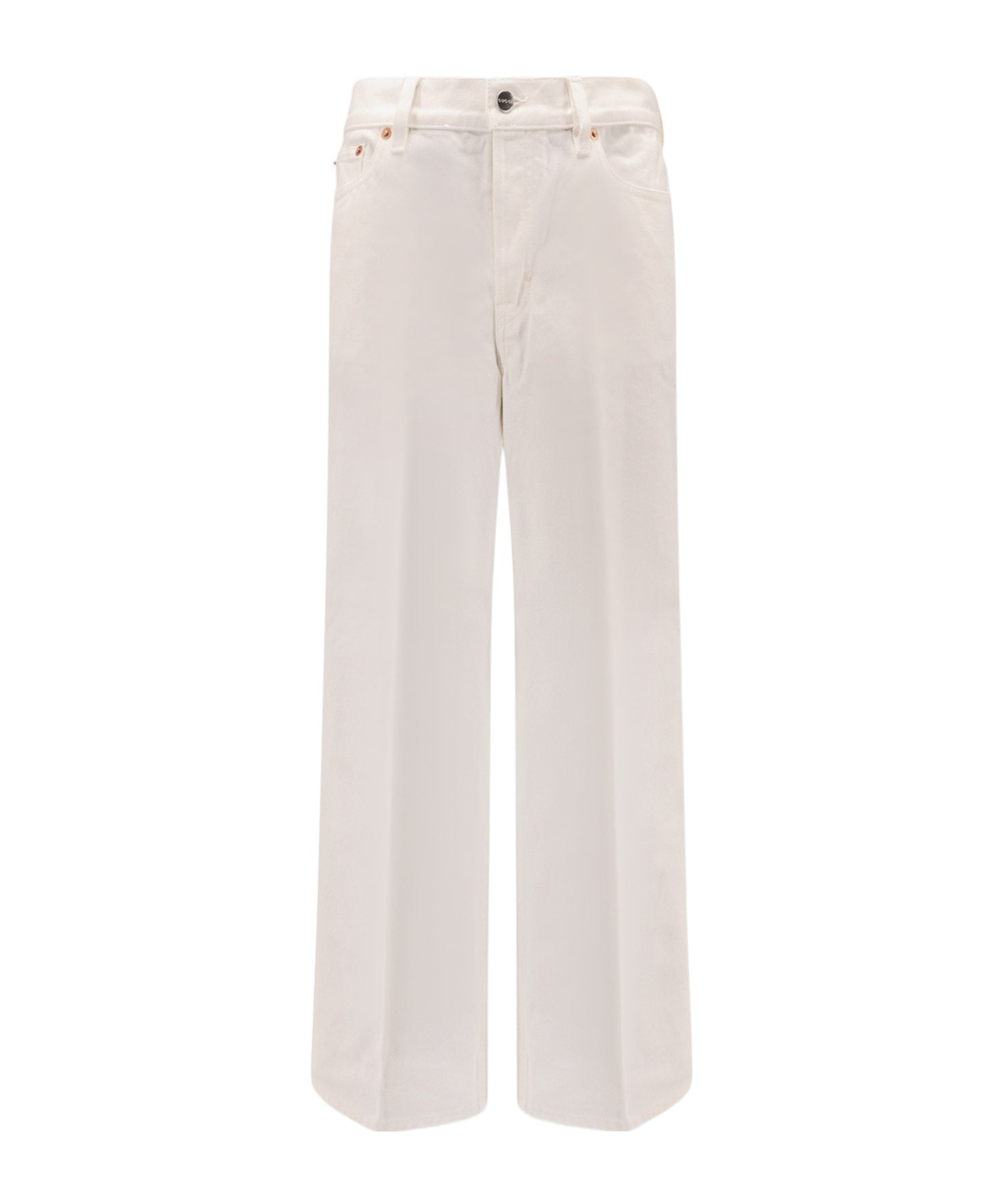 Gucci Cropped Flared Denim Pants In White