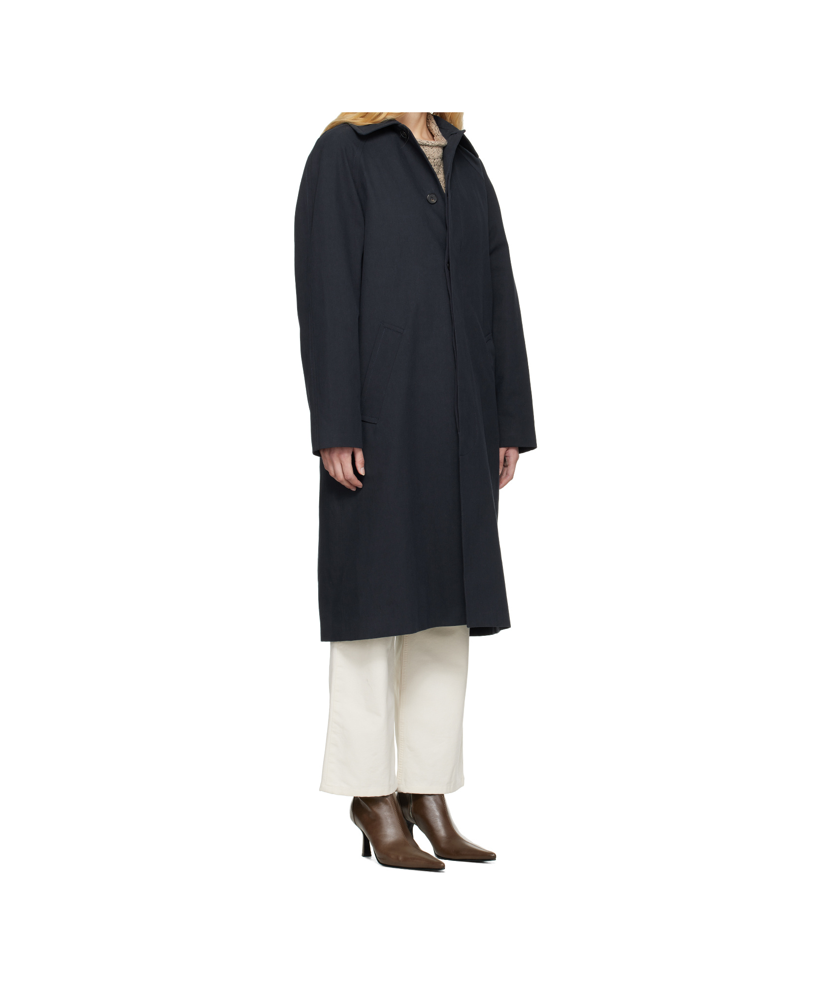 Apc Navy Mac Eduoard Trench Coat In Navy Blue
