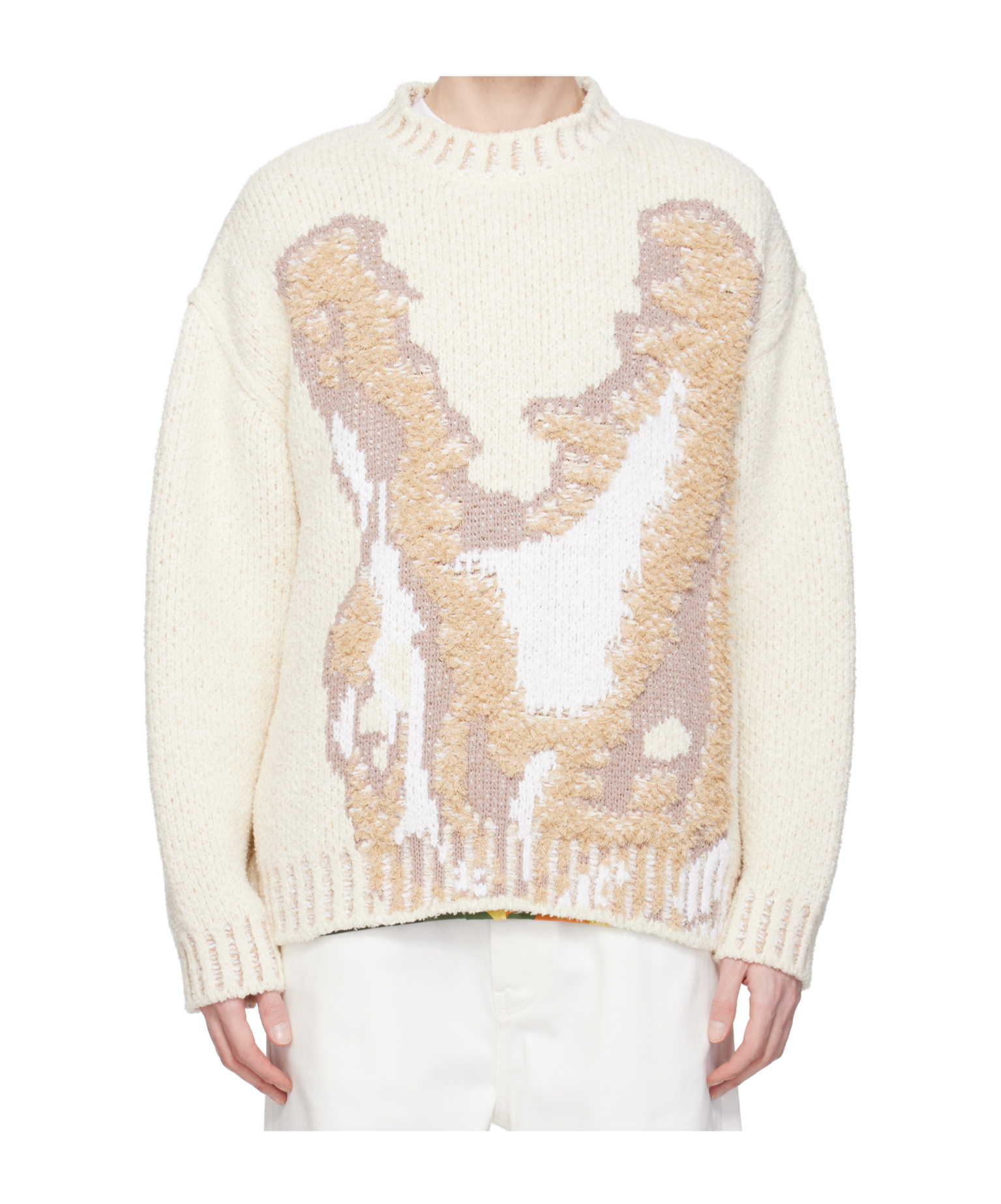 Lacoste Long-sleeved Sweater In Neutral
