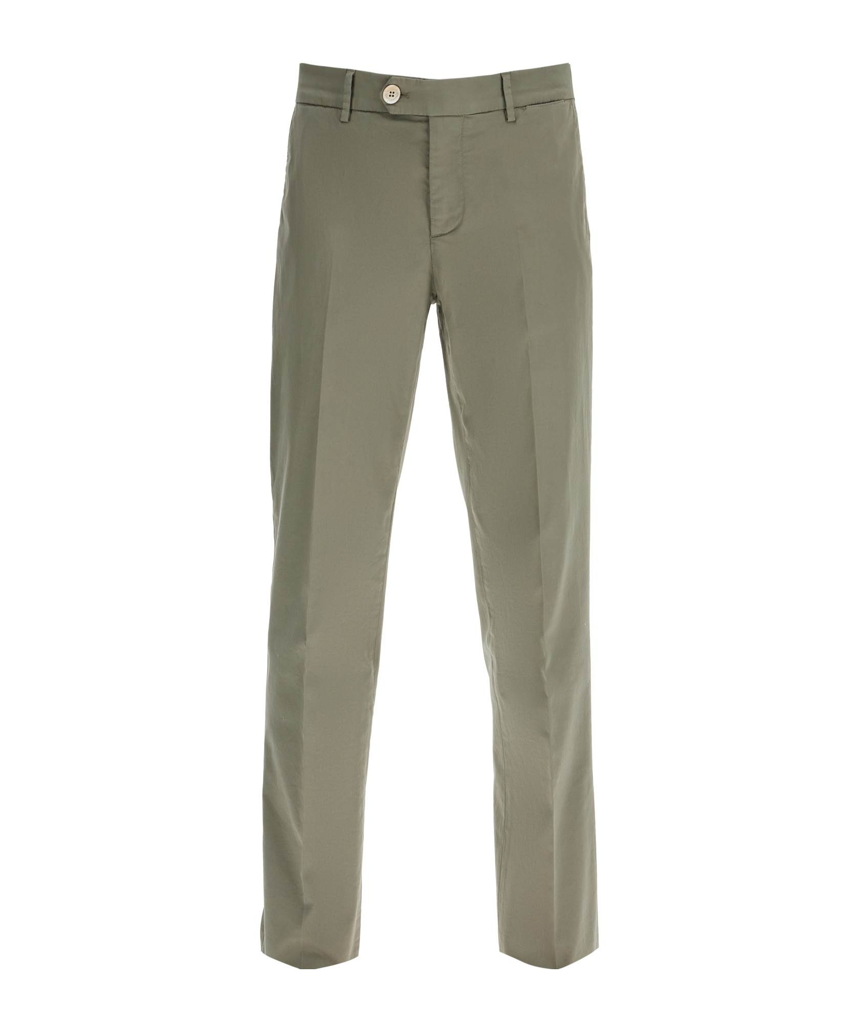 Brunello Cucinelli Low-rise Tapered Chino Trousers In Green
