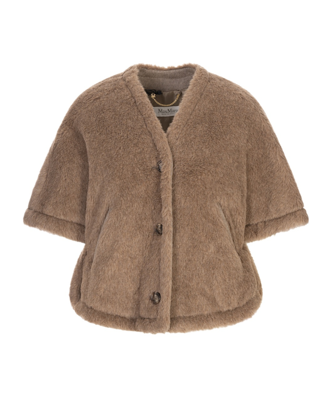 Max Mara V-neck Cape In Brown