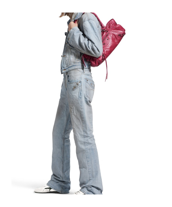 Balenciaga Women East West Leather Shoulder Bag In Pink