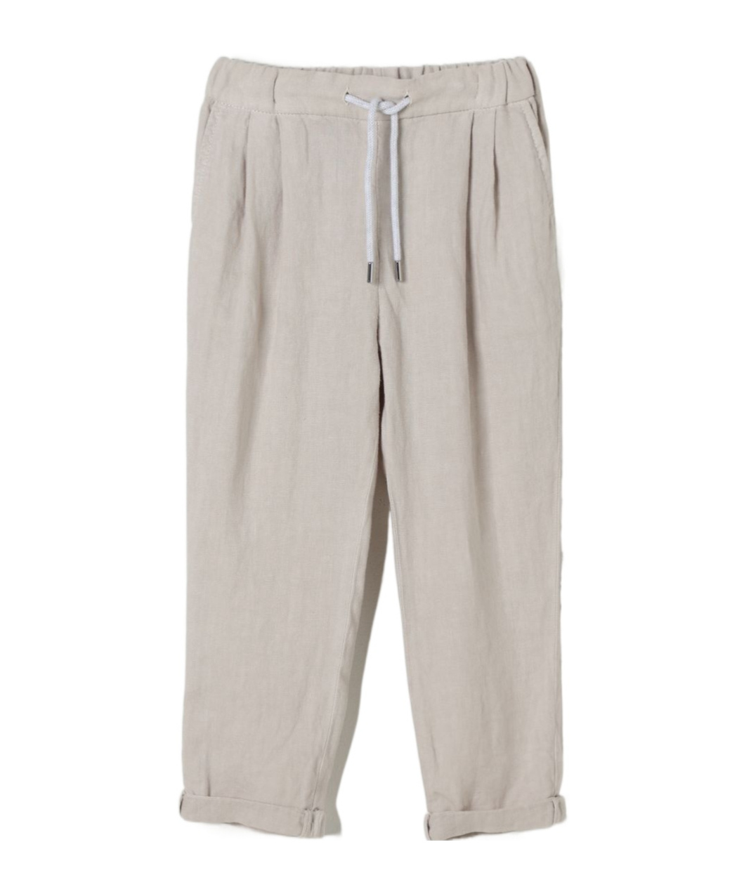 Brunello Cucinelli Linen Trousers In Gray