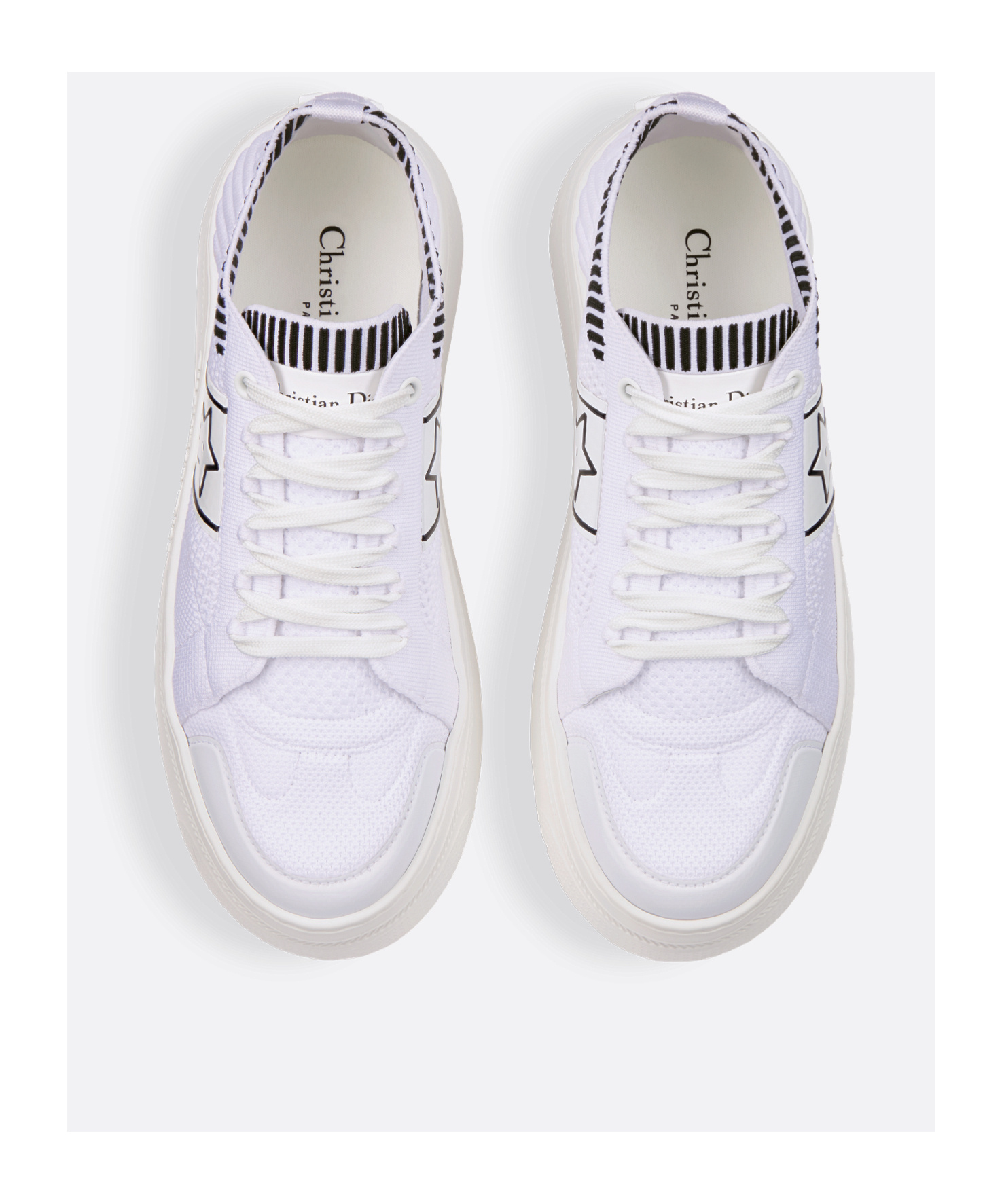 Dior Star Platform Sneakers In White