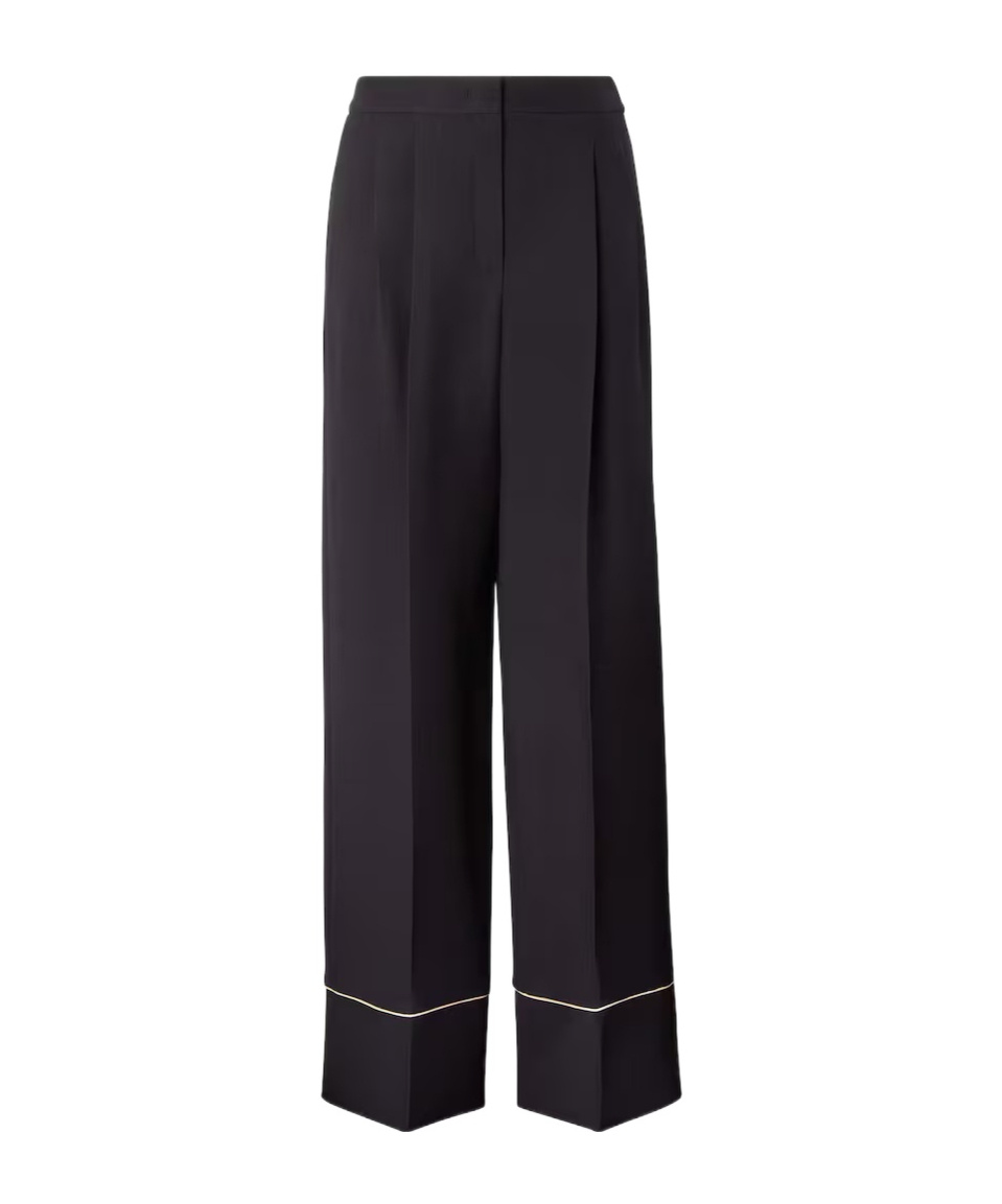 Fendi High-waist Pyjama Trousers In Black