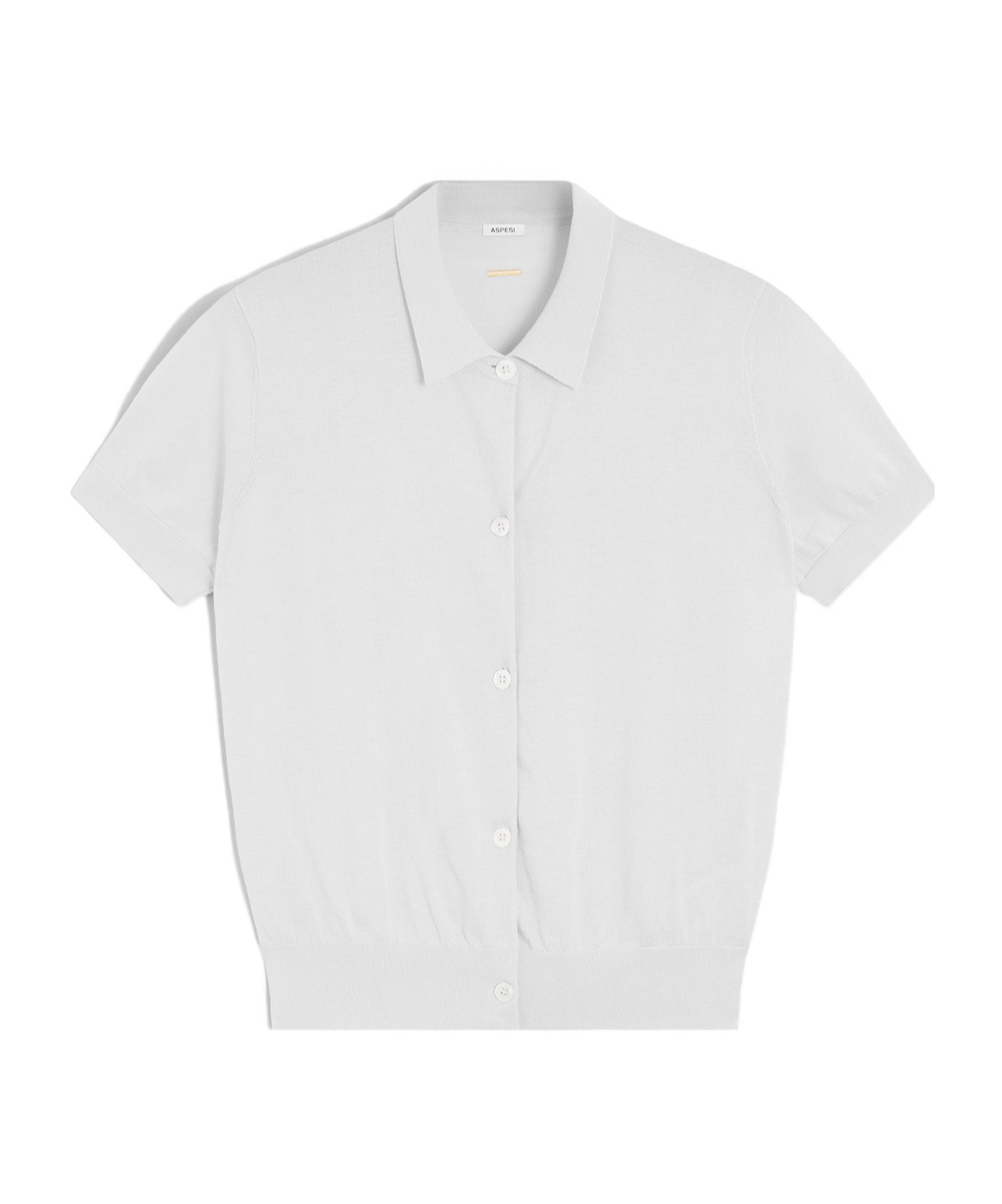 Shop Aspesi Cotton, Silk And Linen-blend Polo-style Cardigan