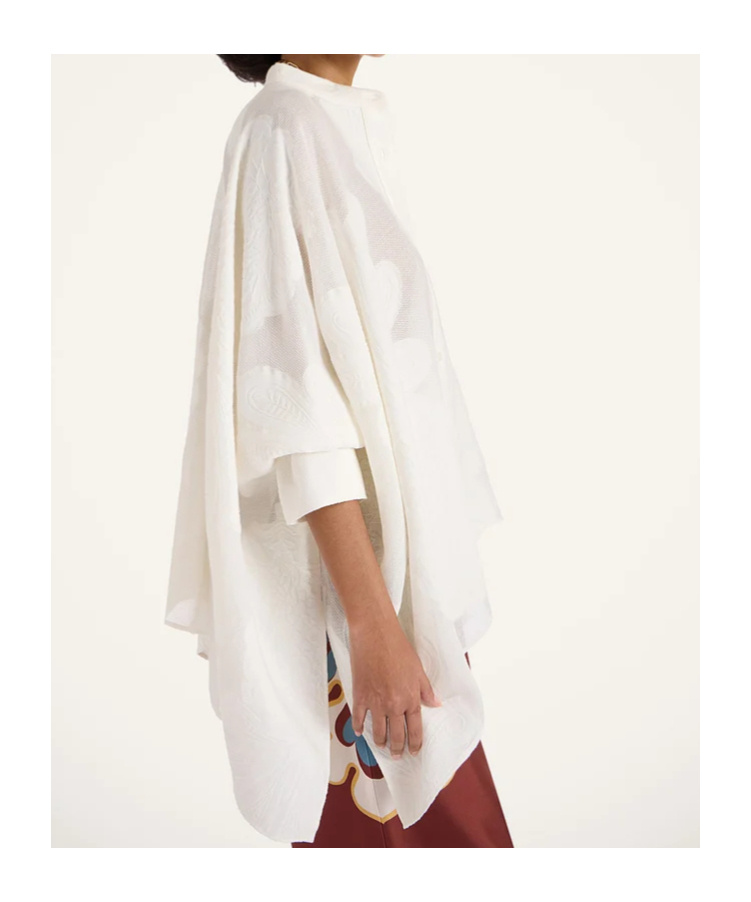 La Doublej Foulard Asymmetric Shirt In White