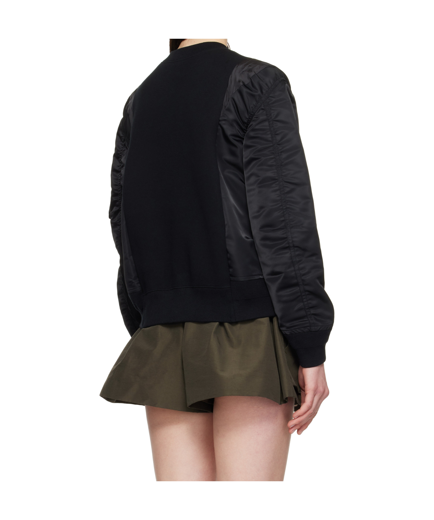 Sacai Long Sleeve Sweatshirt In Black