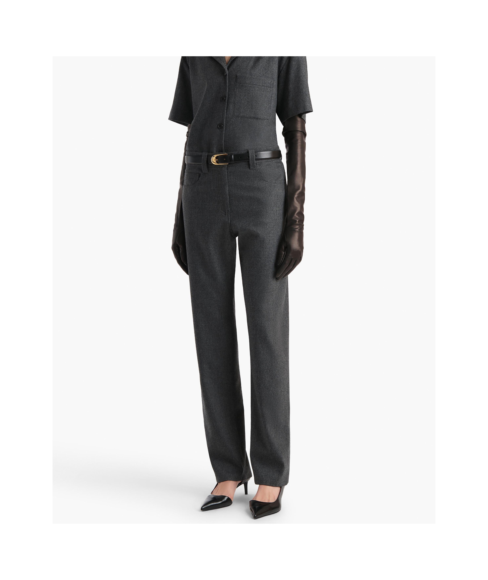 Khaite Belt Loop Casual Pants In Gray