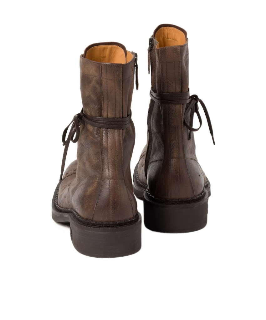 Miu Miu Leather Lace-up Boots In Brown