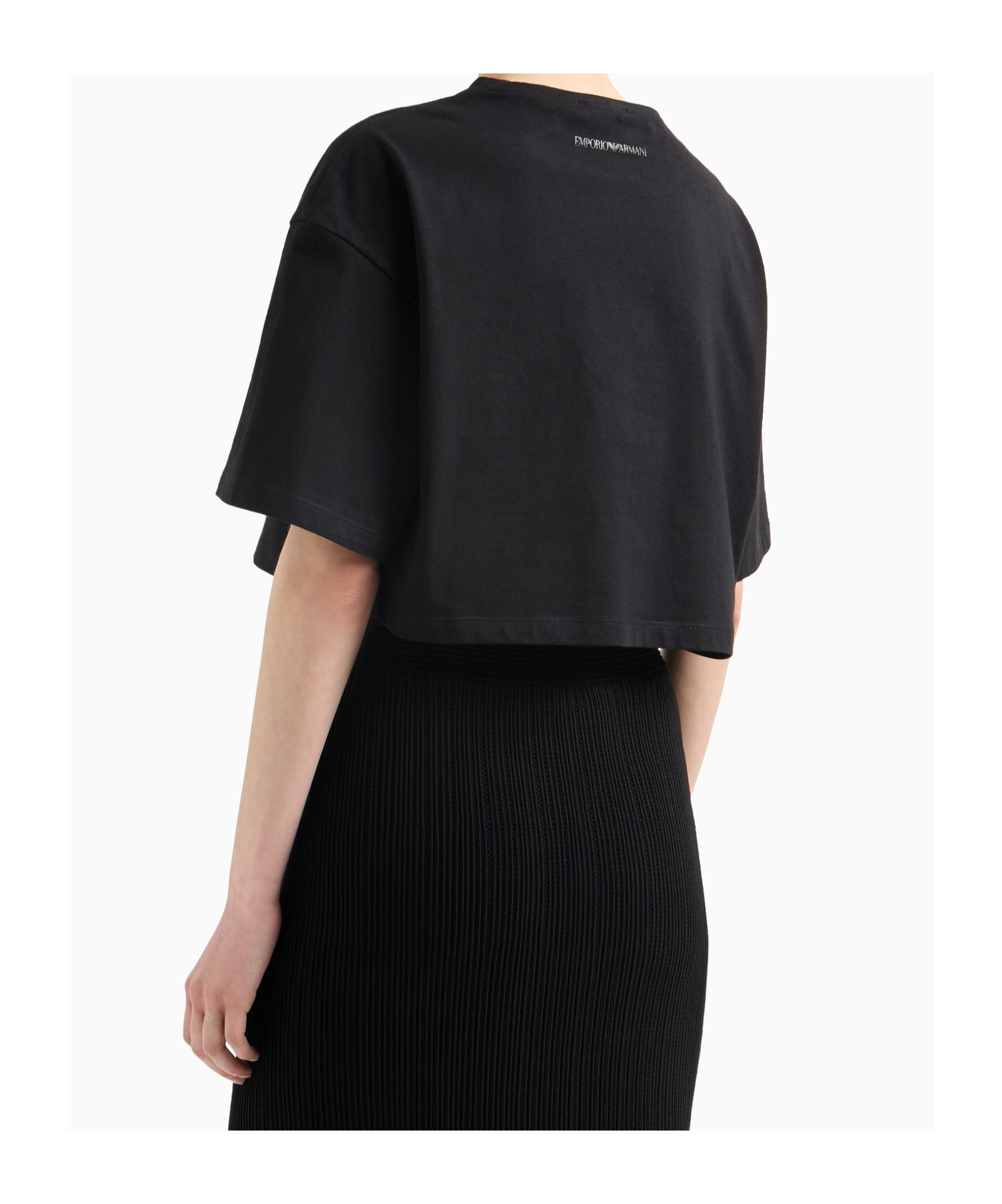 Shop Emporio Armani Logo-embellished T-shirt In Black