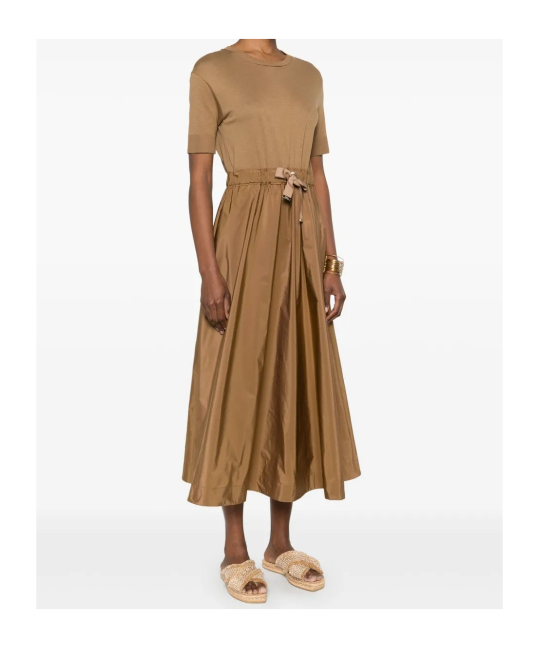 Herno Midi Dress With Panels And Tie Detail