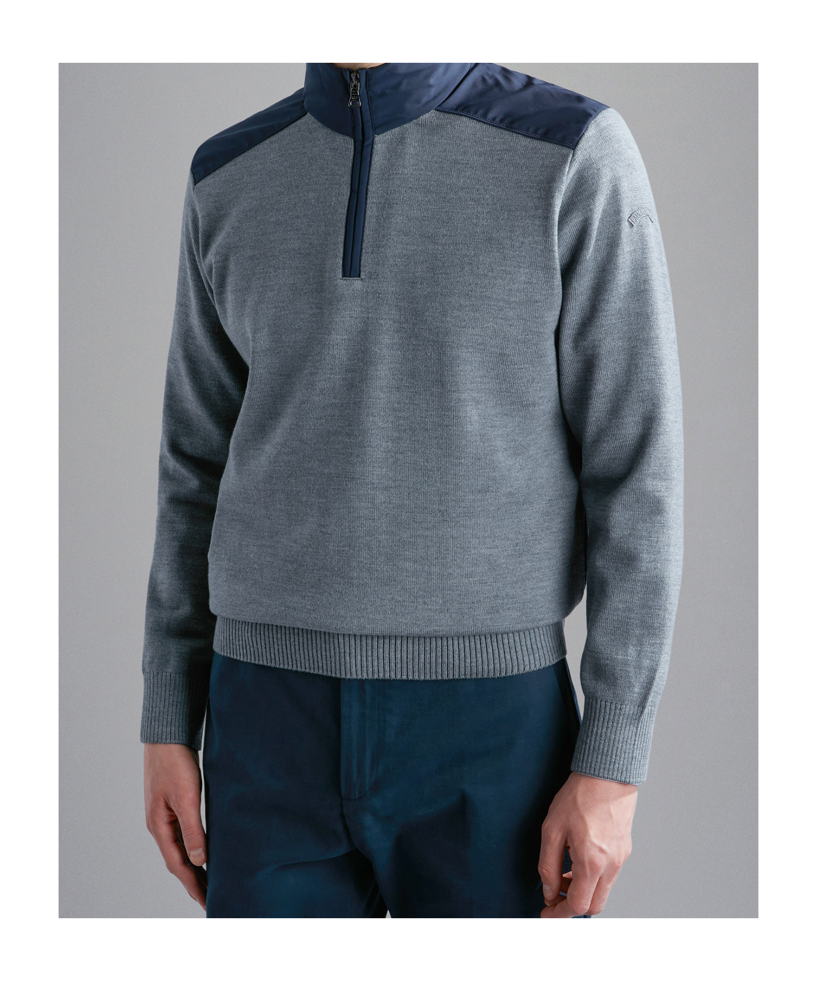 Paul & Shark Wool Sweater With Typhoon Insert In Gray