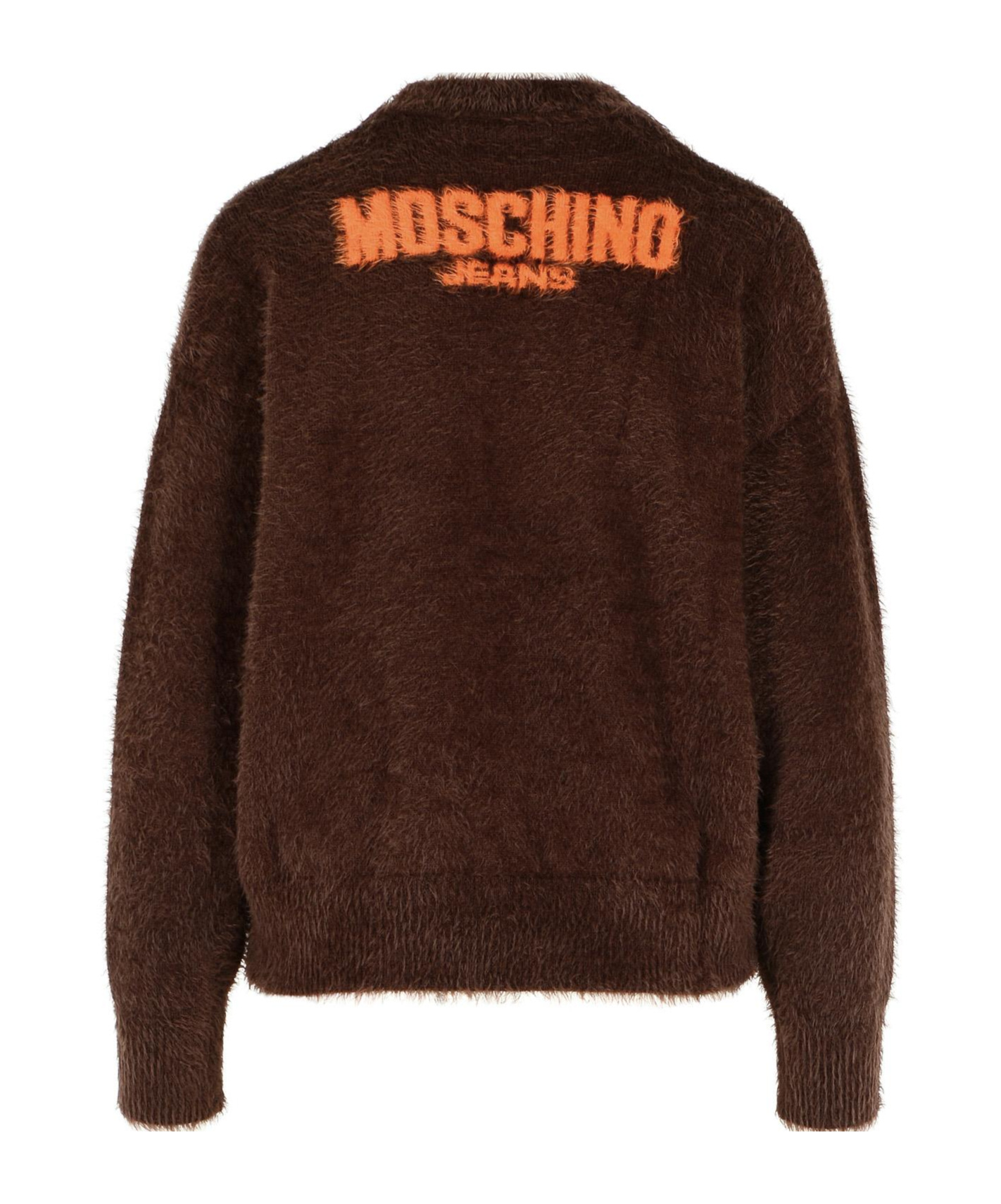 Moschino Knitwear Sweater Fuzzy Texture In Brown