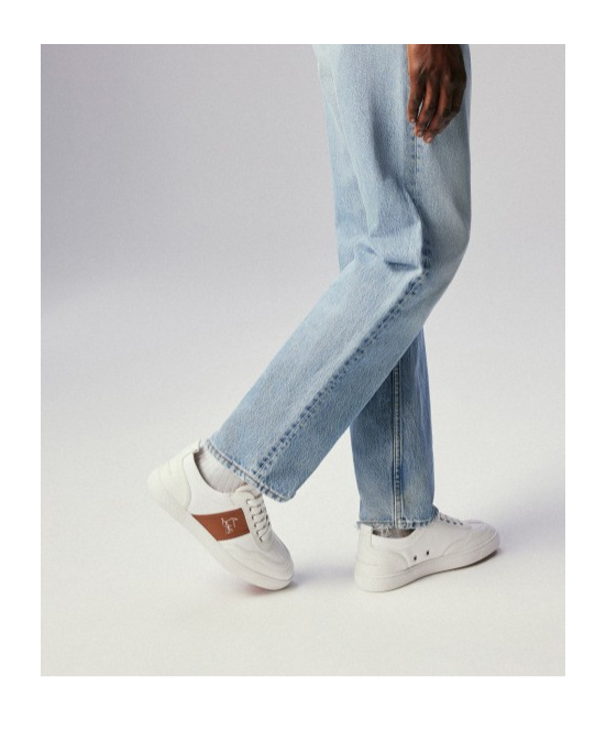 Christian Louboutin Retero Leather And Canvas Sneakers
