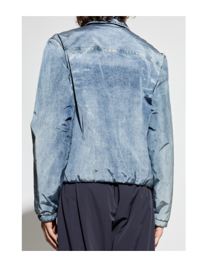 Diesel Padded Denim Look Jacket Pockets In Blue