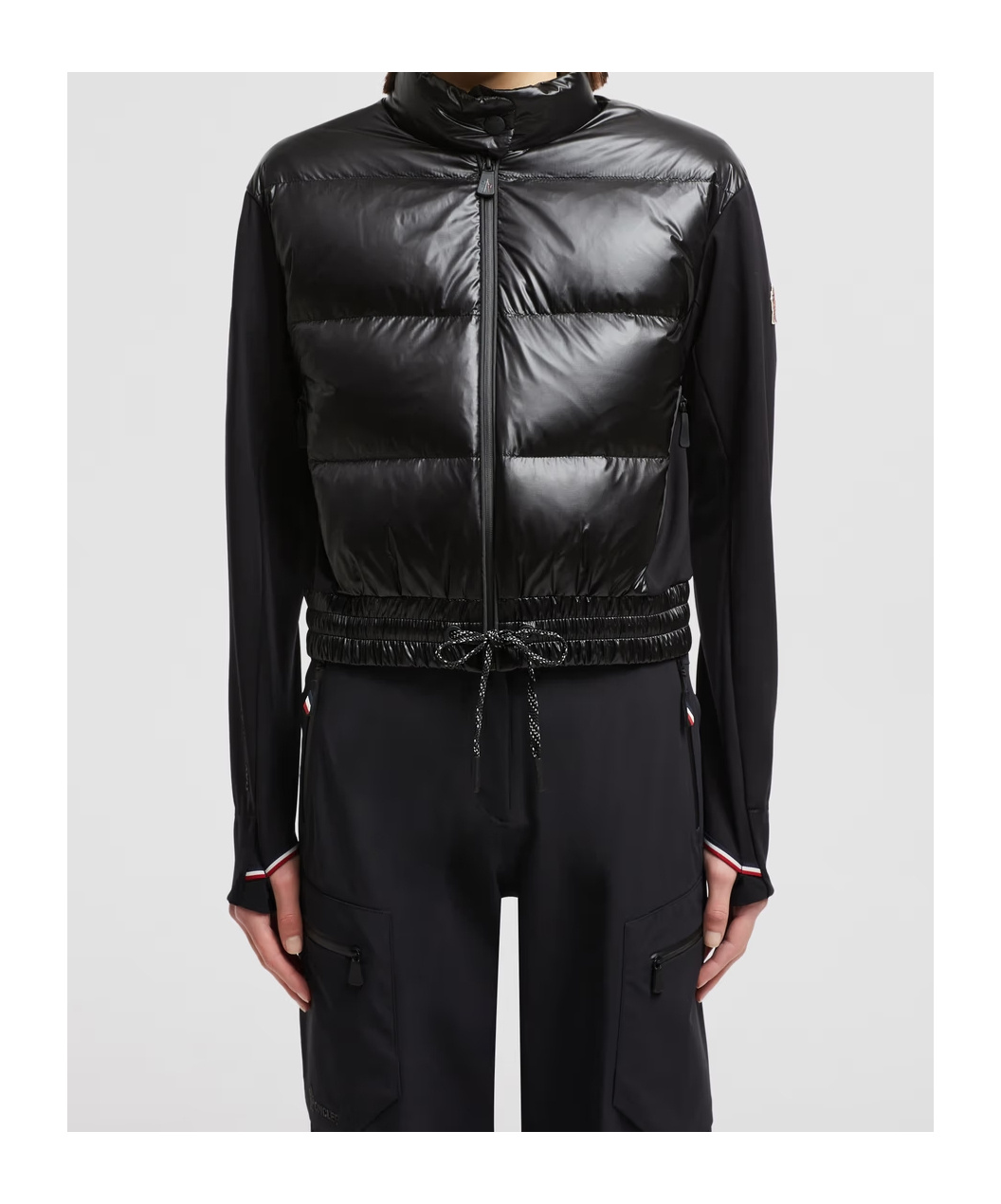 Moncler Long-sleeved Down Jacket In Black