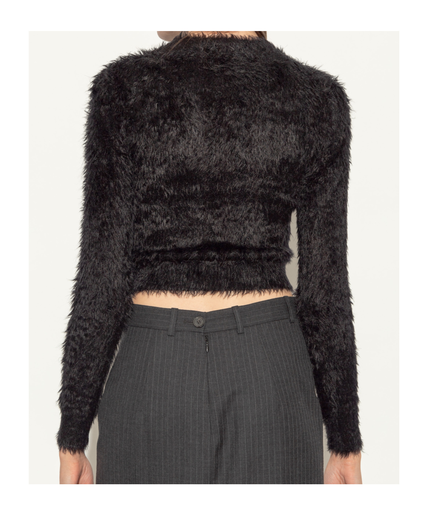 Balenciaga Cropped Jumper In Black