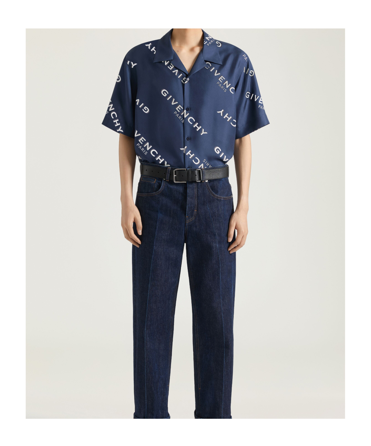 Givenchy Shadow Printed Shirt In Silk In Blue