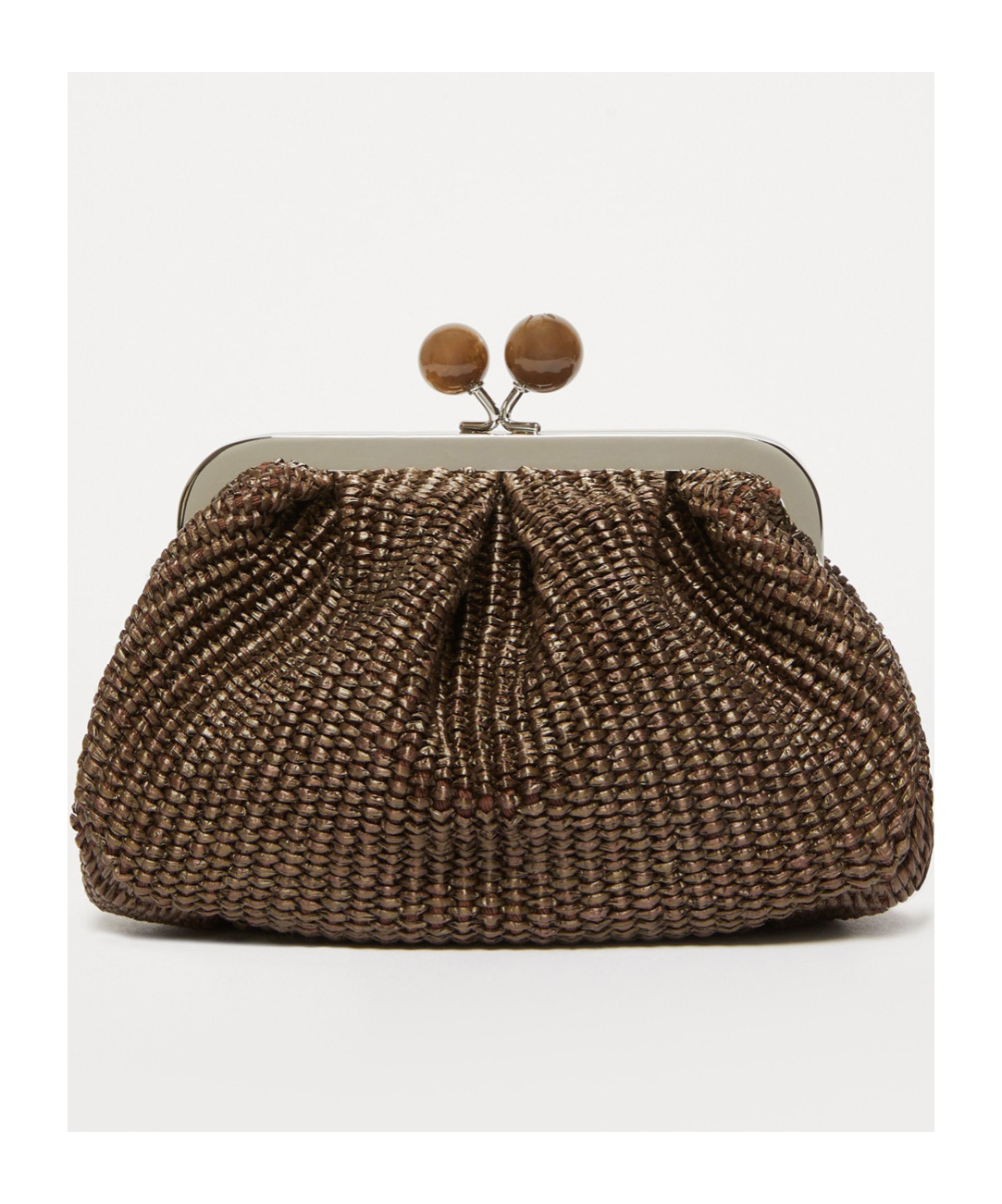 Weekend Max Mara Small Raffia-effect Pasticcino Bag In Brown