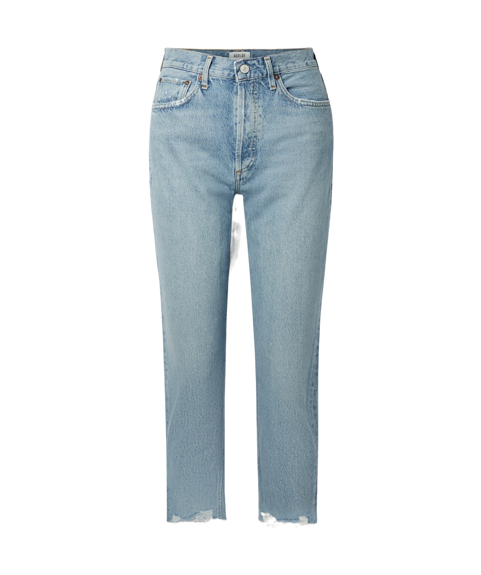 Agolde Riley Cropped Jeans In Blue