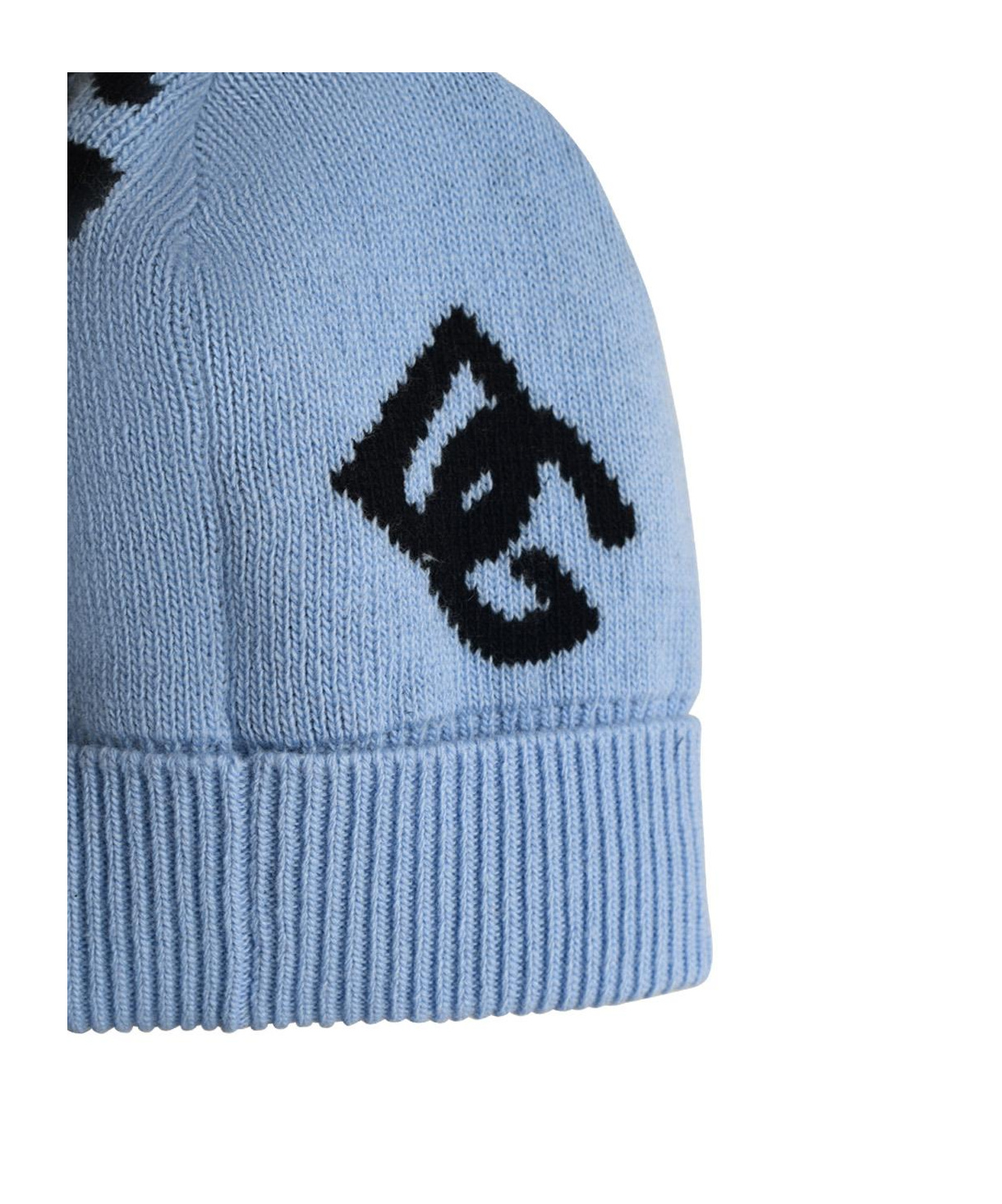Dolce & Gabbana Dolce  Gabbana Logo Intarsia-knit Beanie In Blue