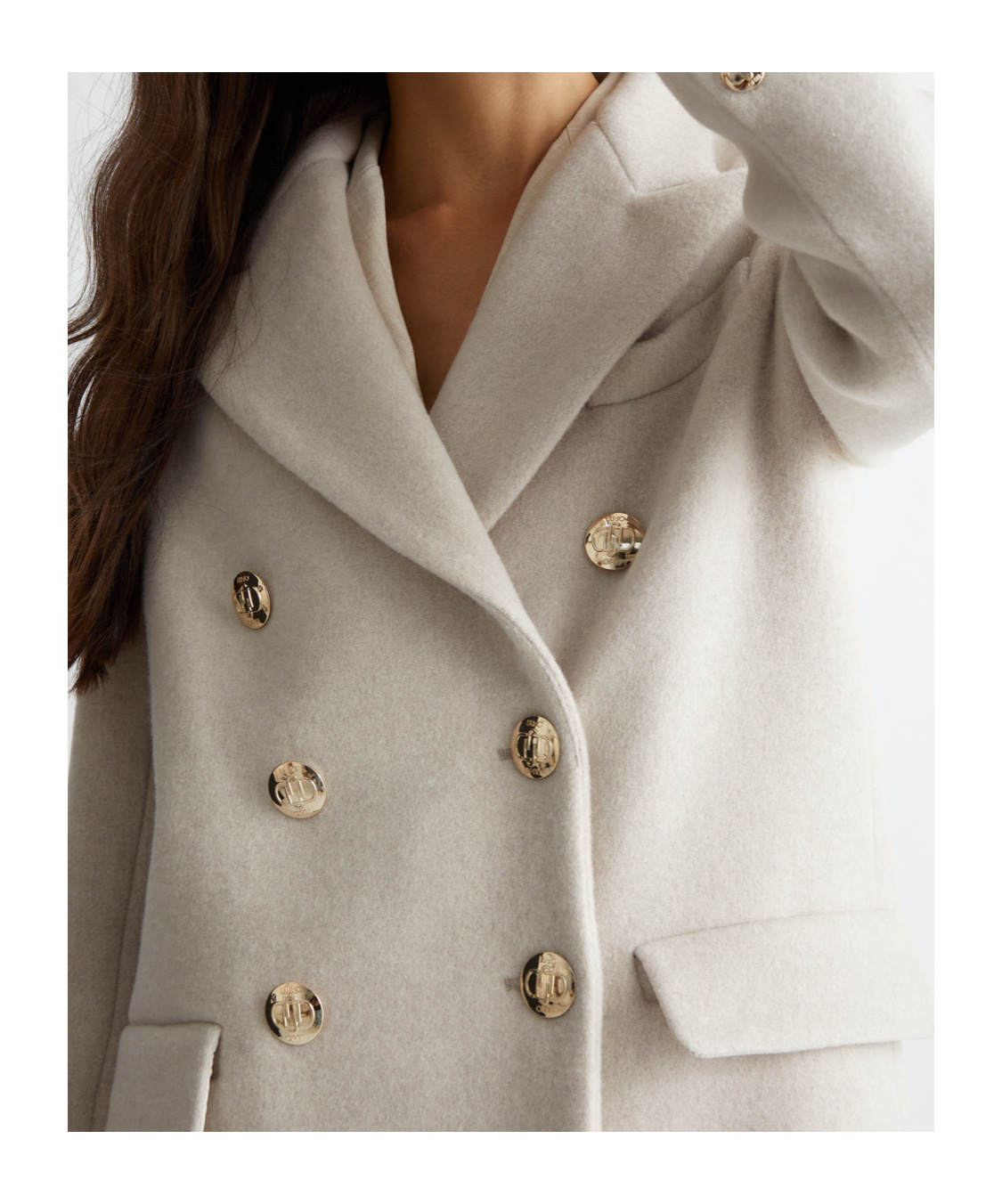 Liu •jo Double-breasted Coat In White