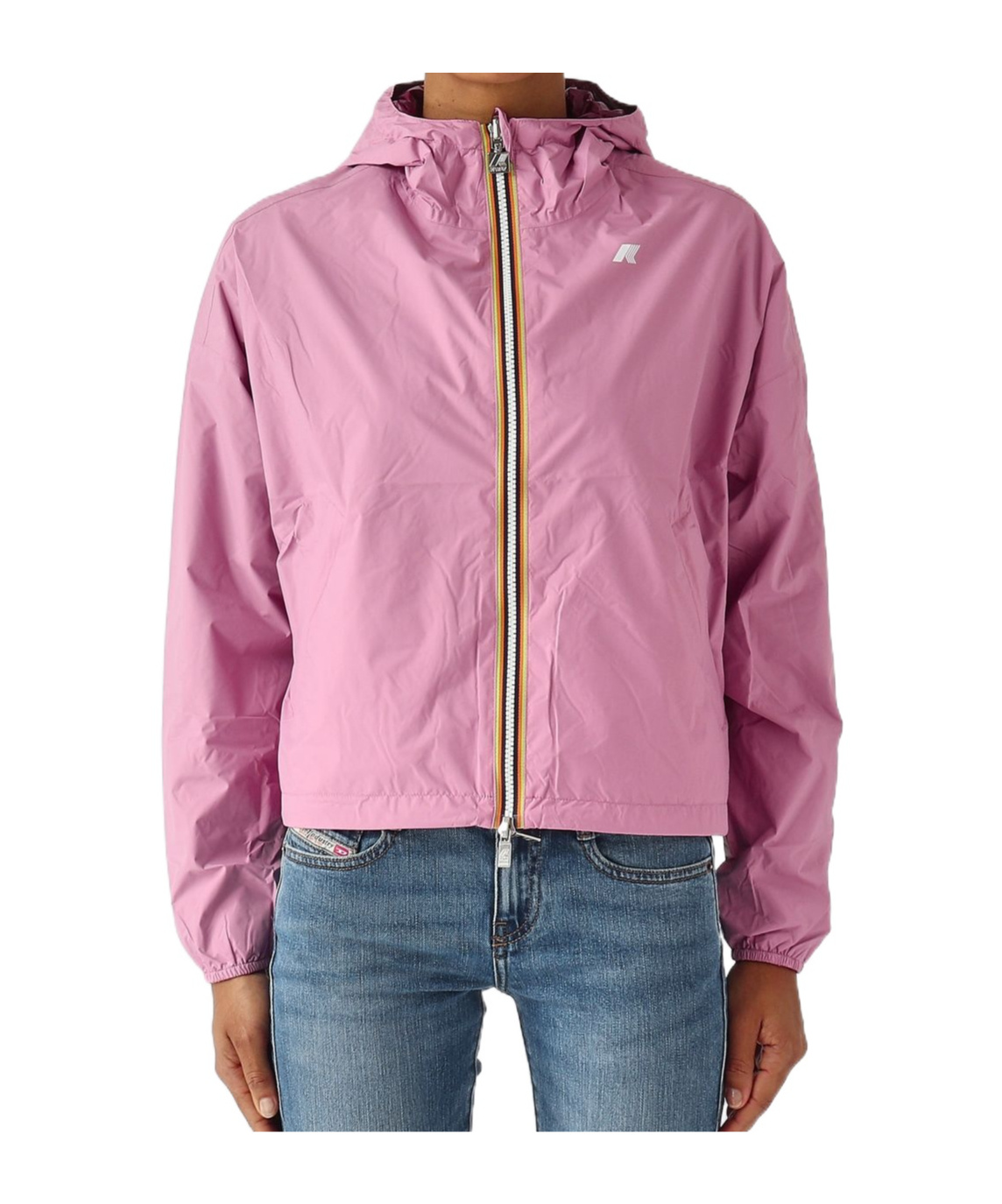 K-way Laurette Double Hooded Jacket In Pink