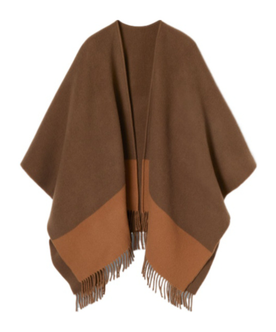 Gucci Wool Cashmere Cape In Brown