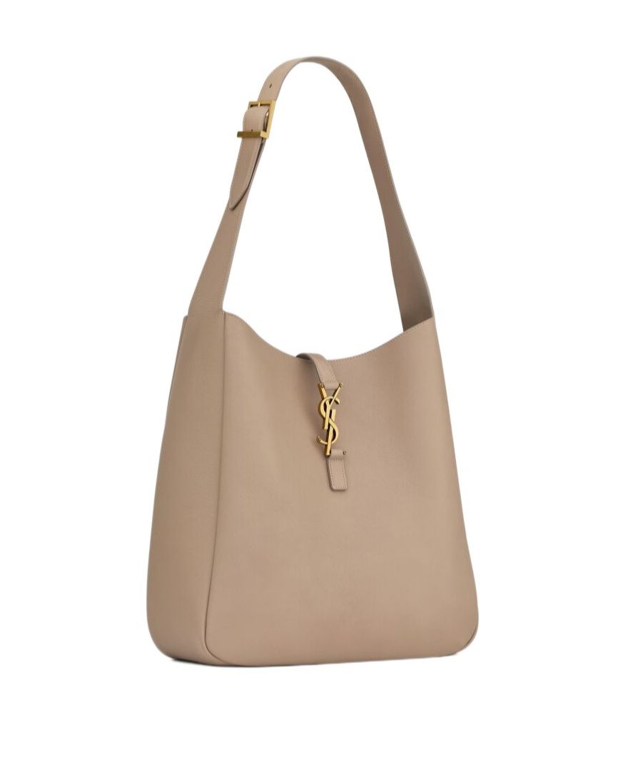 Saint Laurent Le 5 À 7 Supple Large In Smooth Leather In Dark Gray