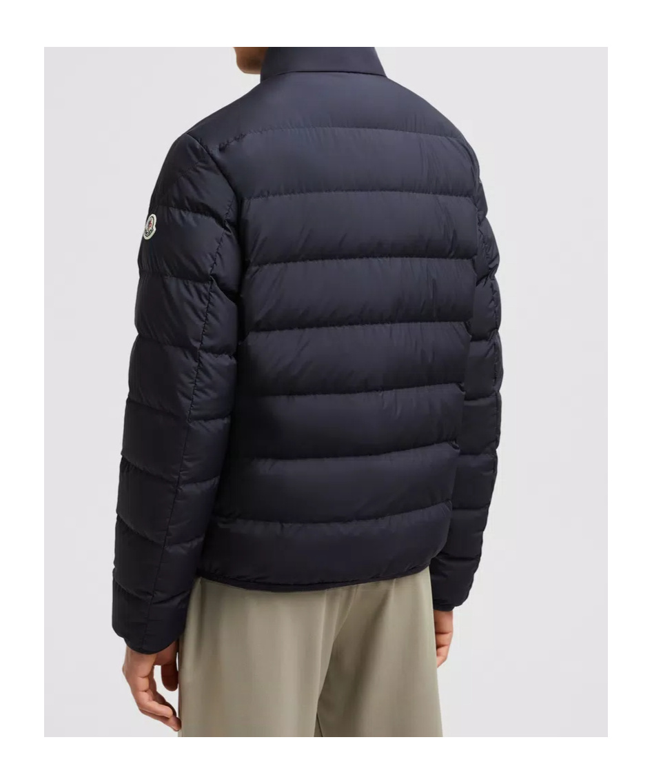 Shop Moncler Mock Neck Down Jacket In Blue