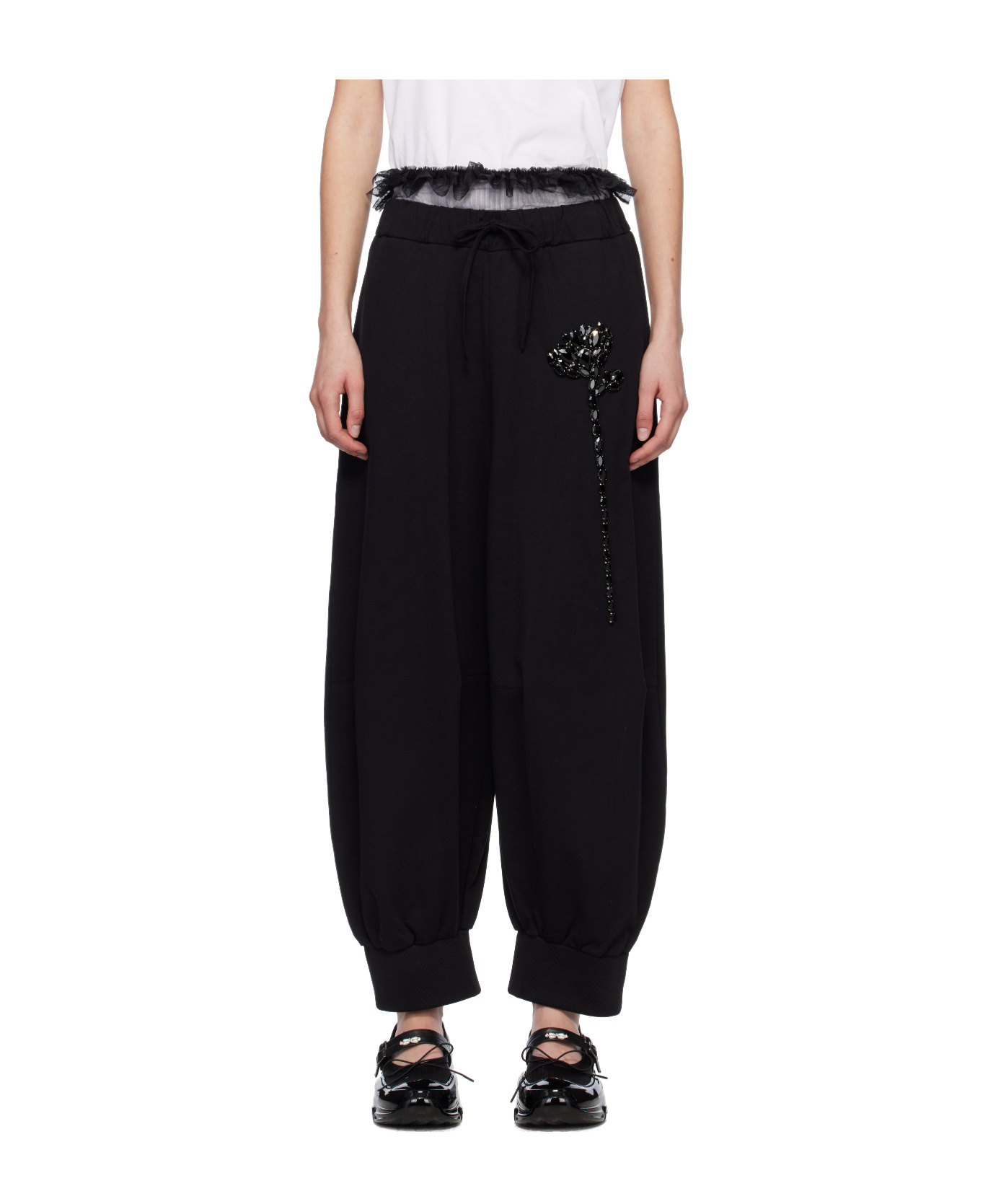 Simone Rocha Elastic Waist Sweatpants In Black