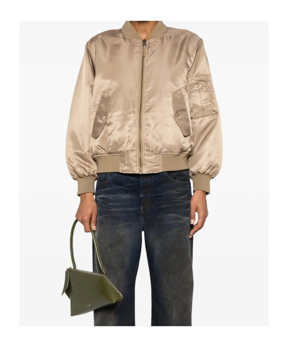 Shop Anine Bing Leon Bomber Jacket In Nude