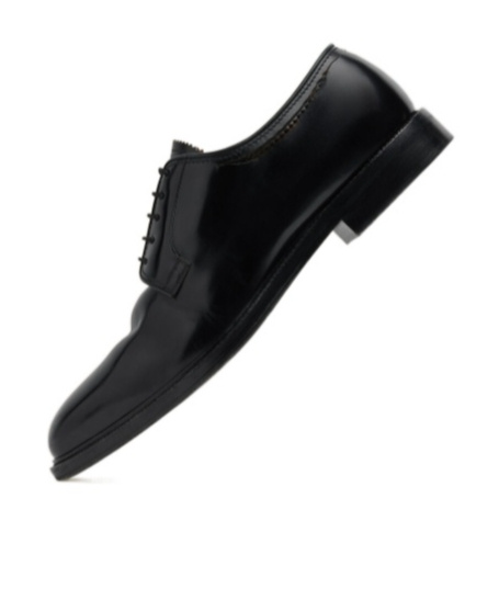 Maison Margiela Tabi Brushed Leather Derby Shoes In Black