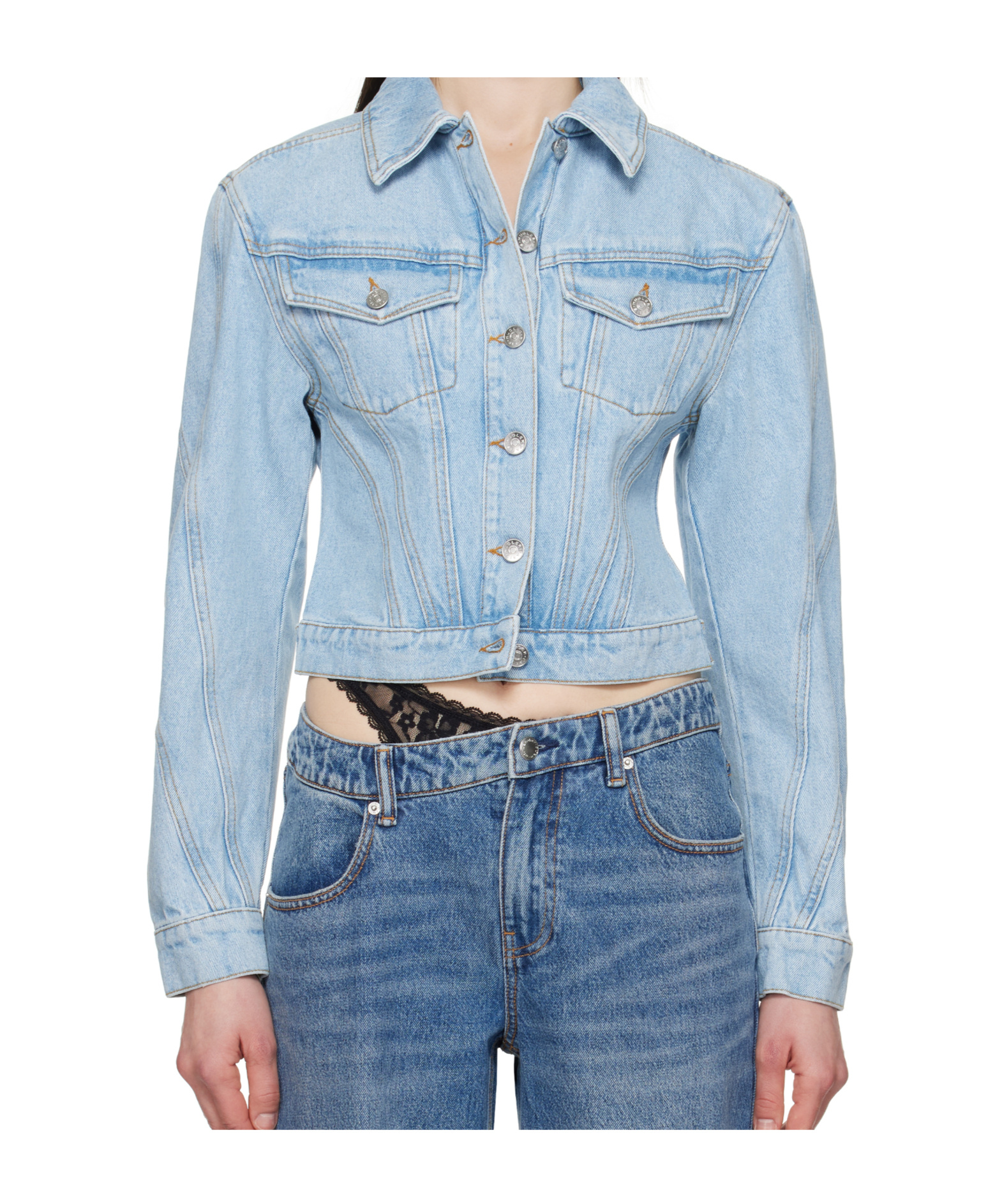 Mugler Medium Blue Denim Jacket