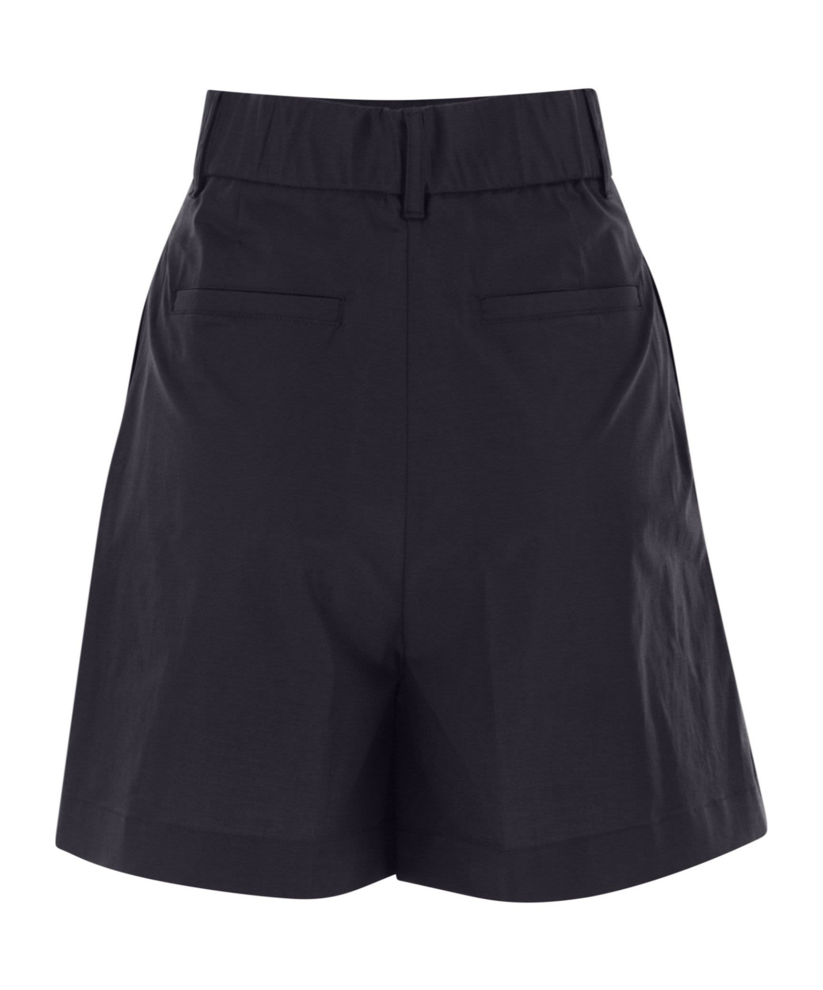 Herno Women Stretch Cotton Bermuda Shorts In Black