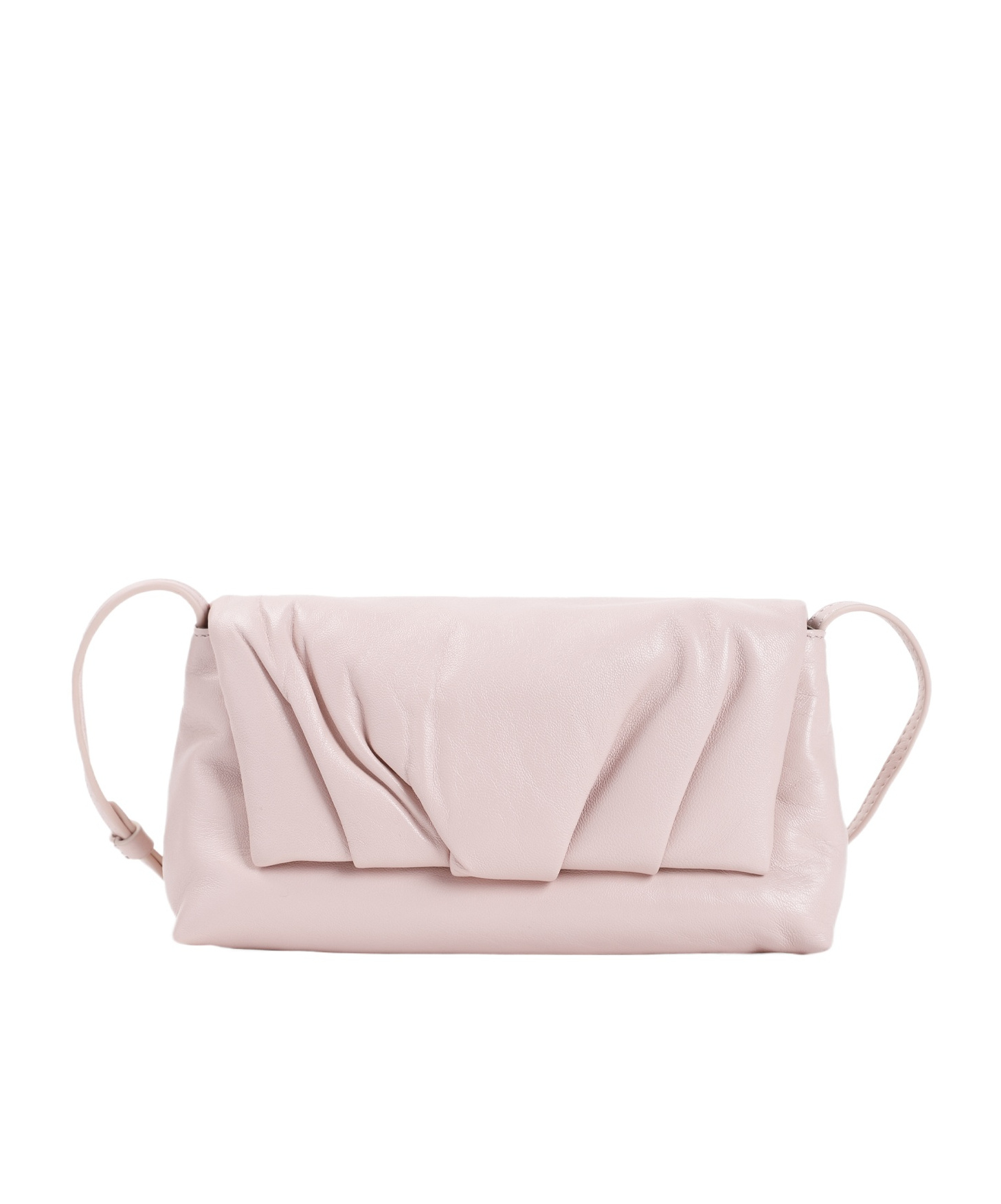 Dries Van Noten Shoulder Bag With Pleated Detail And Sophisticated Leather Finish In Pink