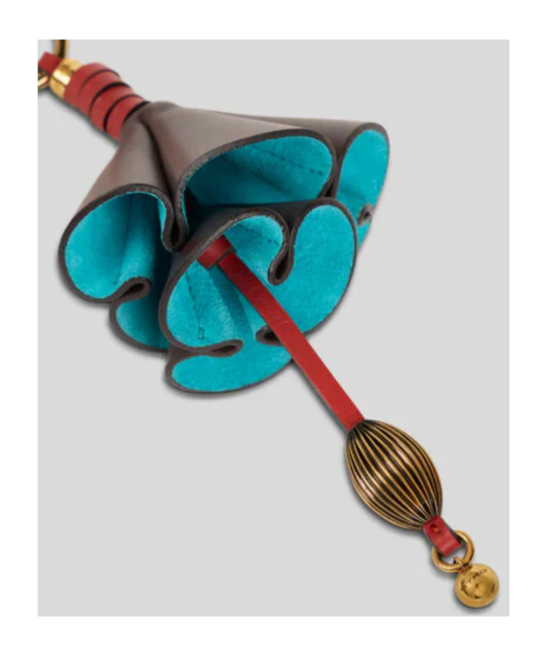 Etro Leather Flower Charm In Gold