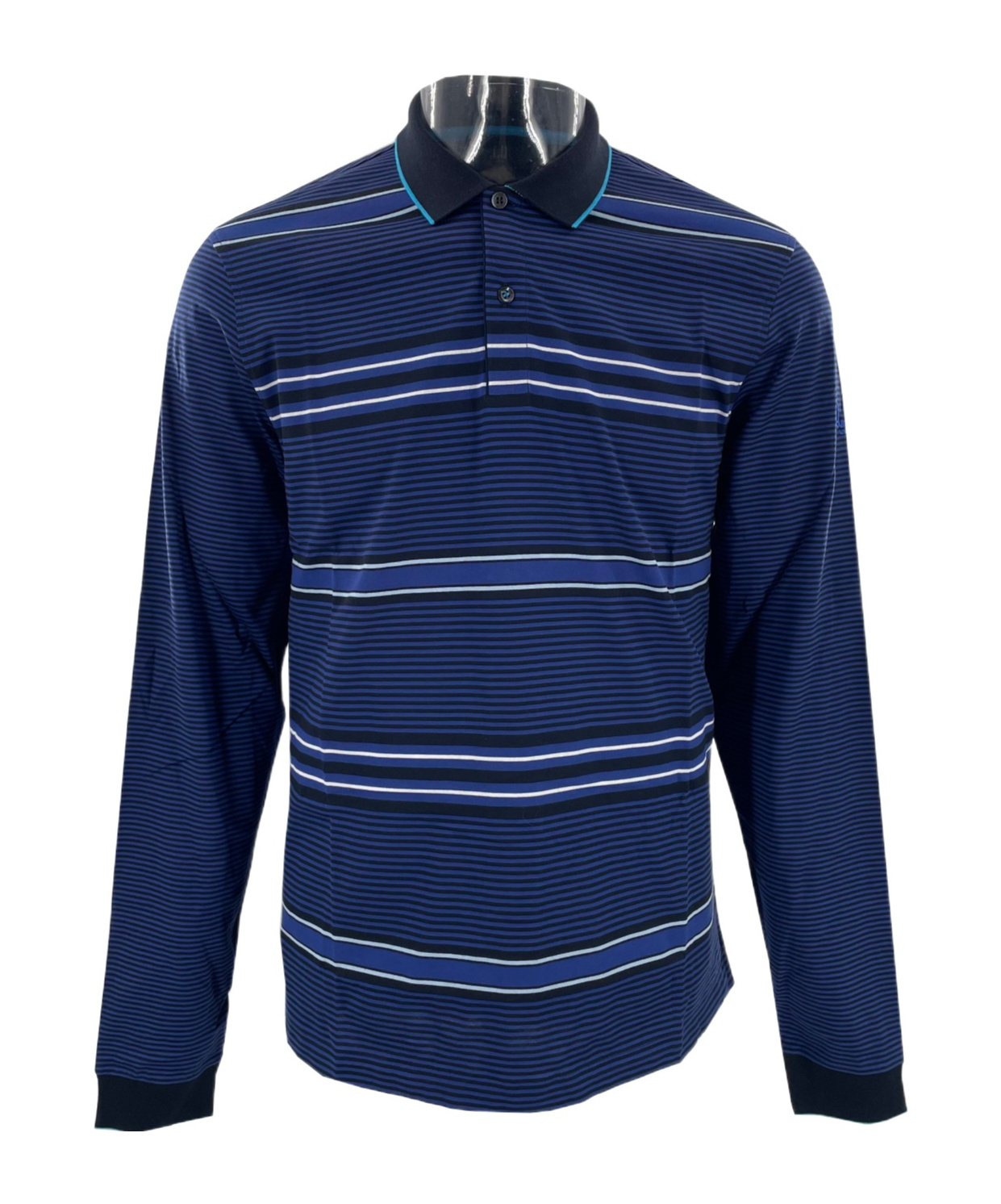 DUNHILL STRIPED LONG-SLEEVED POLO SHIRT 