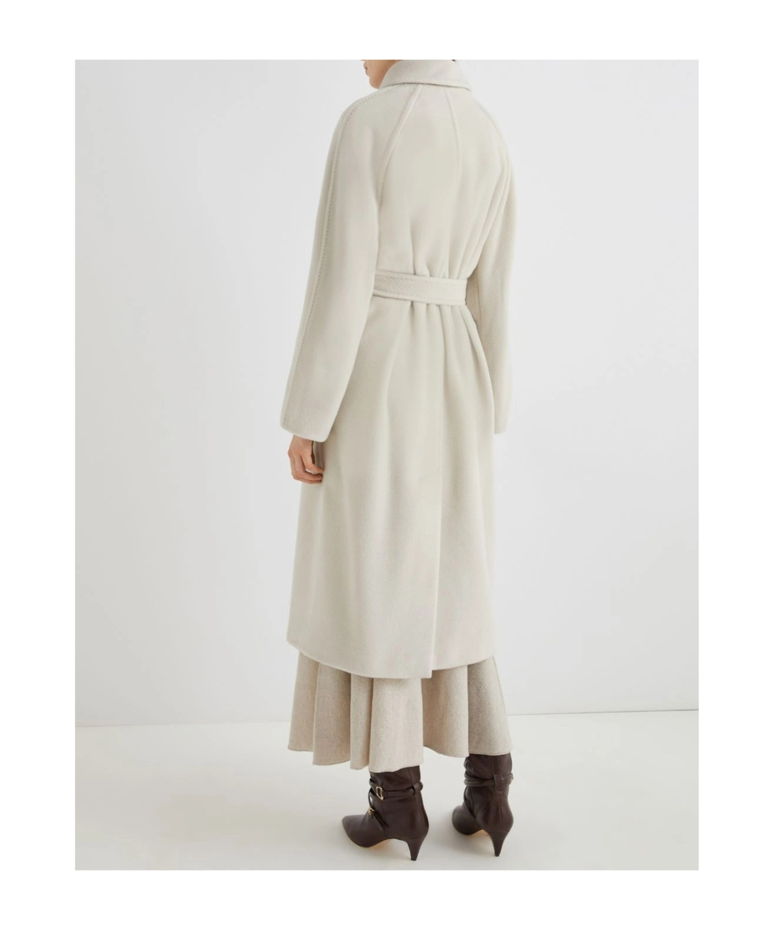 Marella Double-breasted Beaver Cloth Coat In Gray