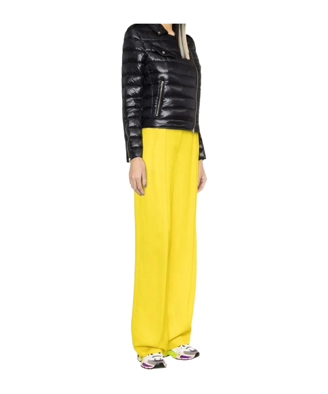 Herno Lightweight Biker Jacket With Diagonal Zip Closure In Black